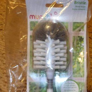 "Munchkin Bristle Bottle Brush Set" - Grey (BONUS: "Soft Rubber Nipple Brush")!